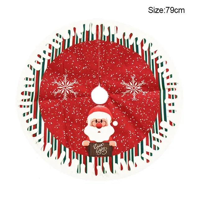 Christmas Tree Skirt Elk Snowflake Santa Xmas Tree Mat Carpet Merry Christmas Decoration For Home Navidad Ornament New Year Gift | Fugo Best