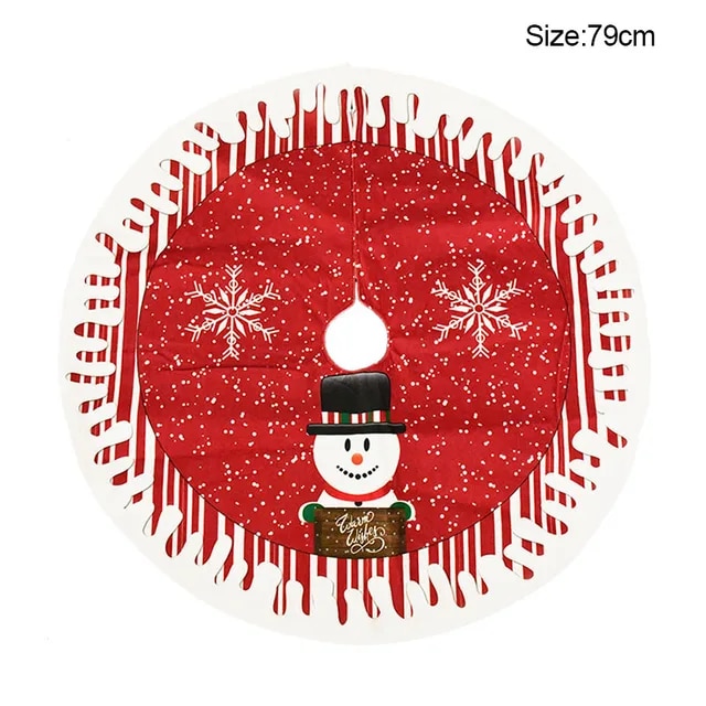 Christmas Tree Skirt Elk Snowflake Santa Xmas Tree Mat Carpet Merry Christmas Decoration For Home Navidad Ornament New Year Gift | Fugo Best