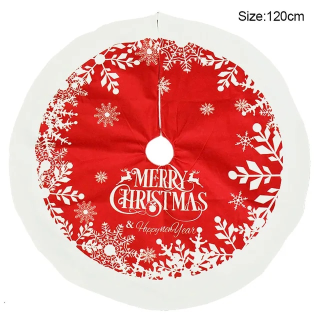 Christmas Tree Skirt Elk Snowflake Santa Xmas Tree Mat Carpet Merry Christmas Decoration For Home Navidad Ornament New Year Gift | Fugo Best