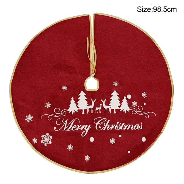Christmas Tree Skirt Elk Snowflake Santa Xmas Tree Mat Carpet Merry Christmas Decoration For Home Navidad Ornament New Year Gift | Fugo Best
