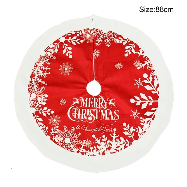 Christmas Tree Skirt Elk Snowflake Santa Xmas Tree Mat Carpet Merry Christmas Decoration For Home Navidad Ornament New Year Gift | Fugo Best