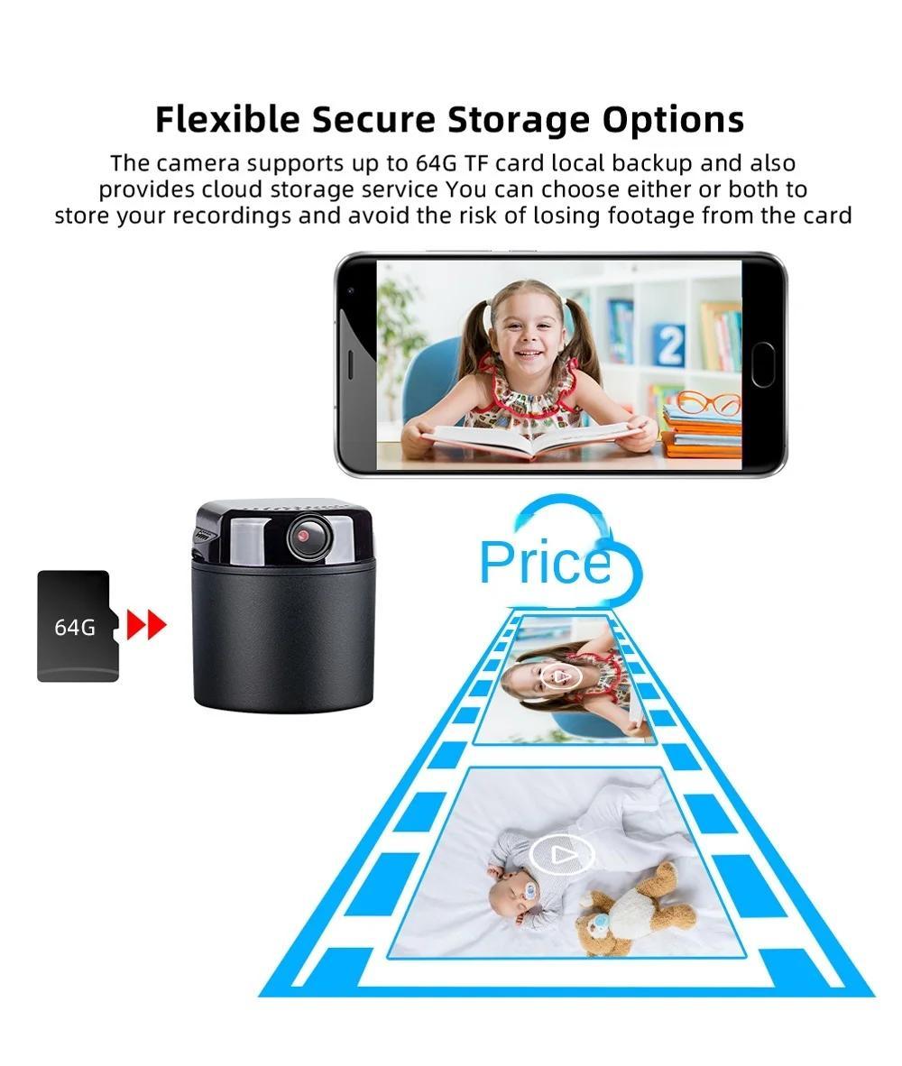 1080P Mini Wifi Camera Battery Operated Small Wireless Cam 360 Degree Horizontal Rotation Security System Mobile Fhone Monitorin | Fugo Best