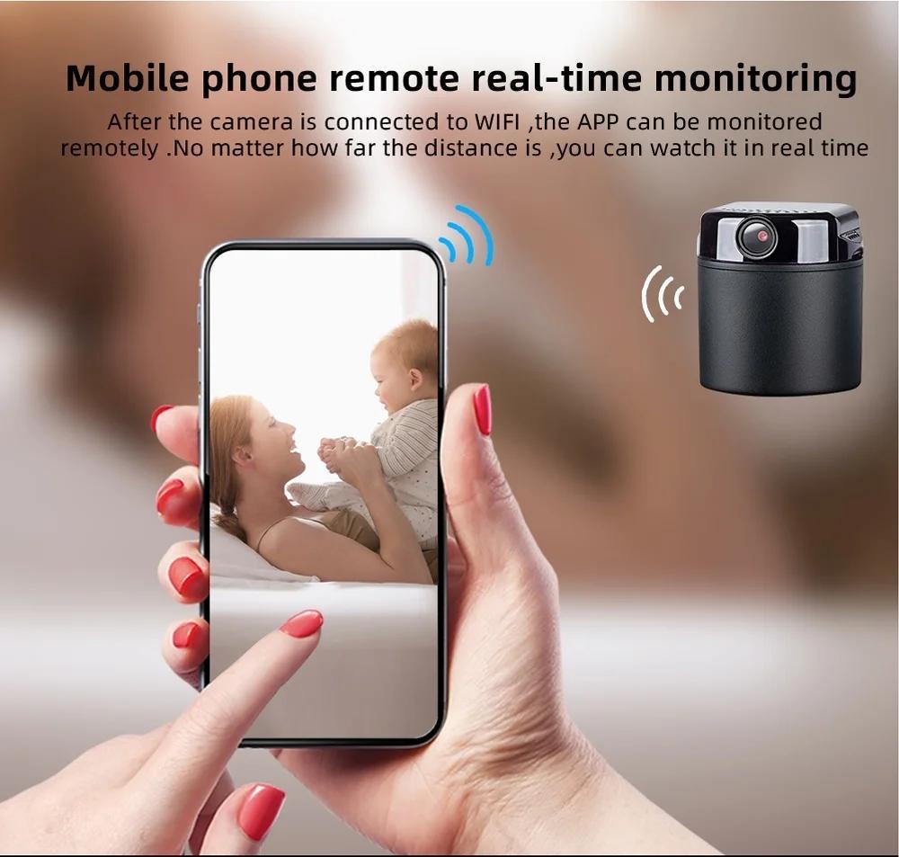 1080P Mini Wifi Camera Battery Operated Small Wireless Cam 360 Degree Horizontal Rotation Security System Mobile Fhone Monitorin | Fugo Best
