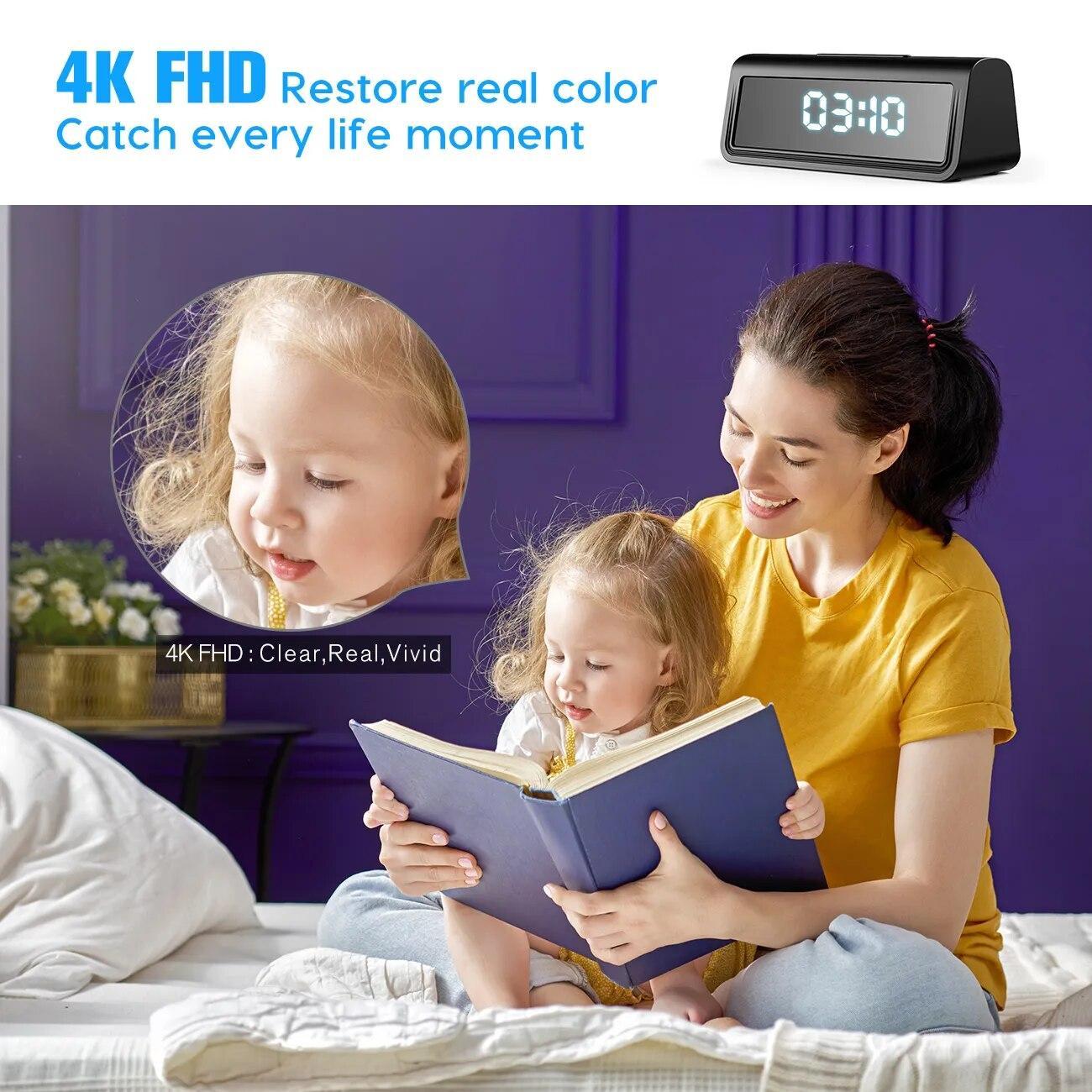 Wifi Secret Clock Mini Camera 4K HD Camera Night Vision Motion Detect Camcorder 2.4g/5g Digital Watch Remote Monitoring Camera | Fugo Best