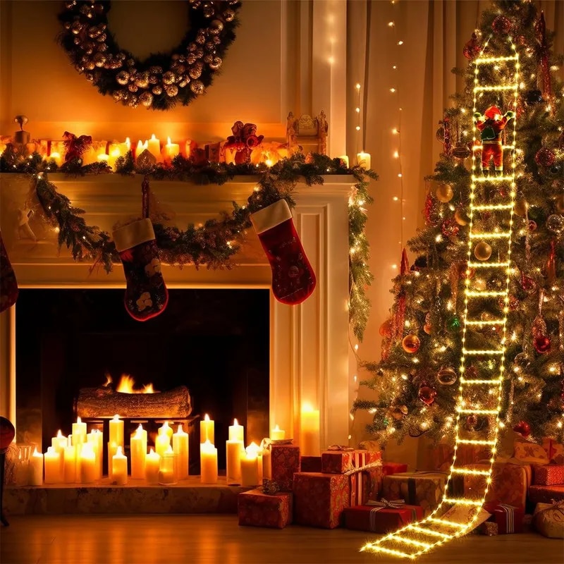 3M Santa Claus Climbing Ladder Light Christmas Decorations 2024 Waterproof Light for Indoor Outdoor Christmas Decor Navidad 2023 | Fugo Best