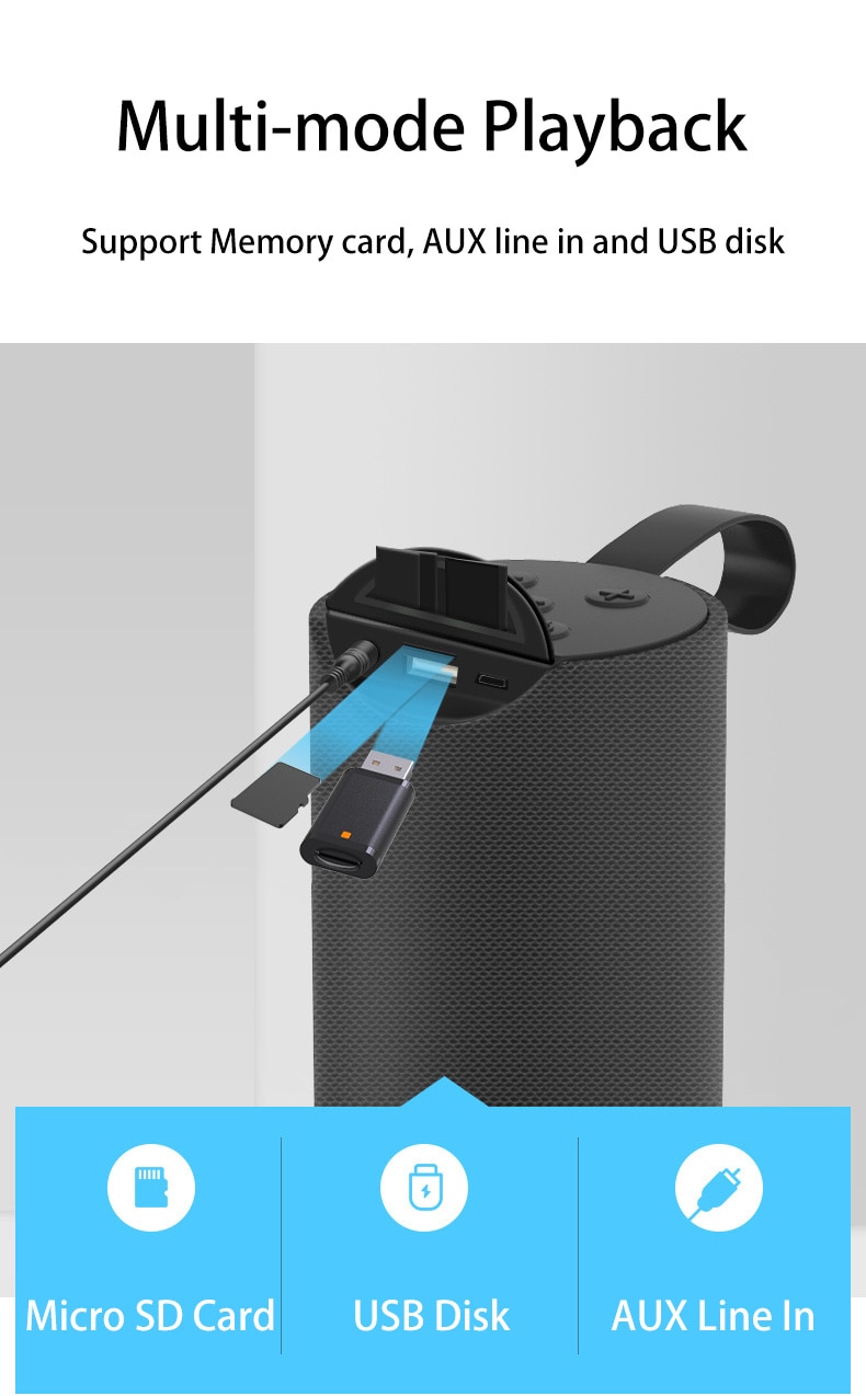 TG113 Portable Bluetooth Speaker Fm Radio Wireless Sound Box Mini Boombox Subwoofer Tv Tf Aux Usb Speakers For Computer | Fugo Best