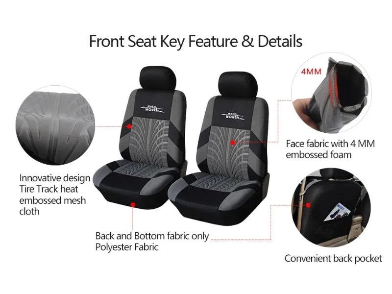 2pcs Universal Car Seat Cover Polyester Fabric Protect Seat Covers Fashionable Decoration of Car Seats Multiple Colors | Fugo Best