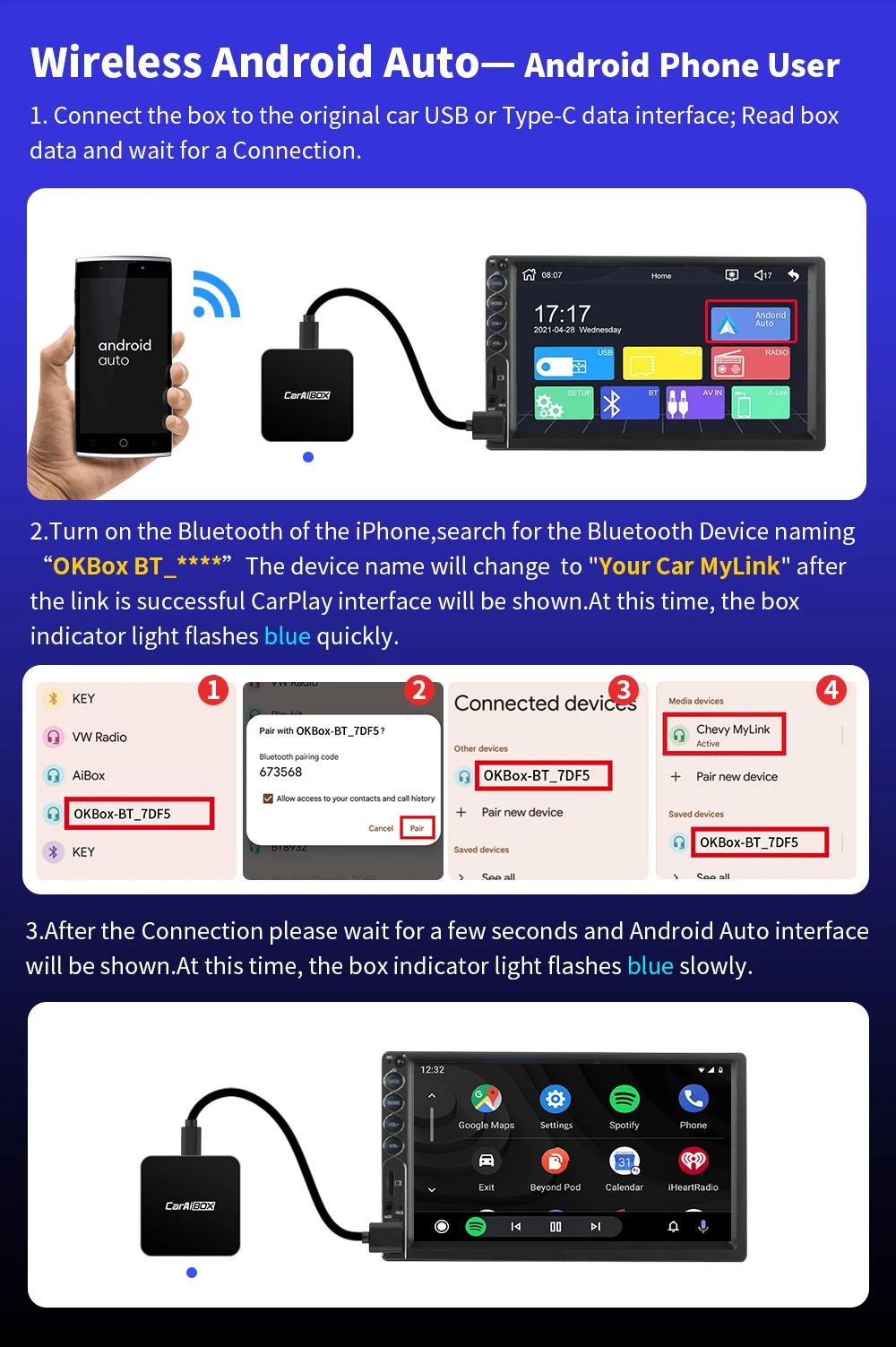 CarAIBOX 2in1 Wireless CarPlay Dongle Wireless Android Auto Box For Car Radio with Wired CarPlay | Fugo Best