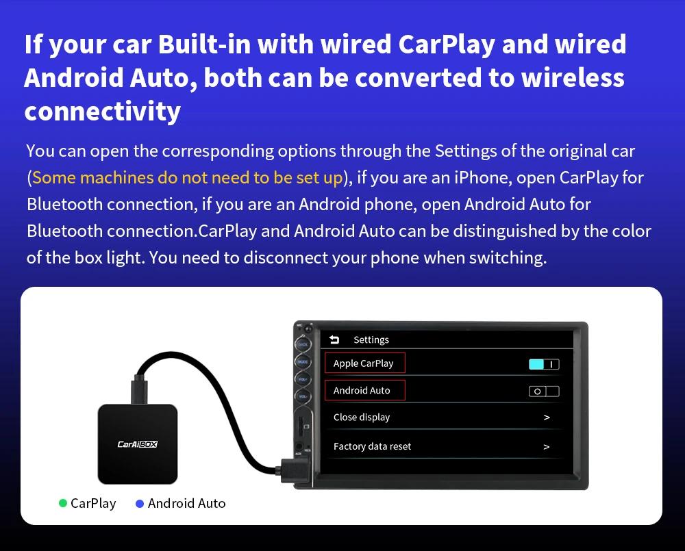 CarAIBOX 2in1 Wireless CarPlay Dongle Wireless Android Auto Box For Car Radio with Wired CarPlay | Fugo Best