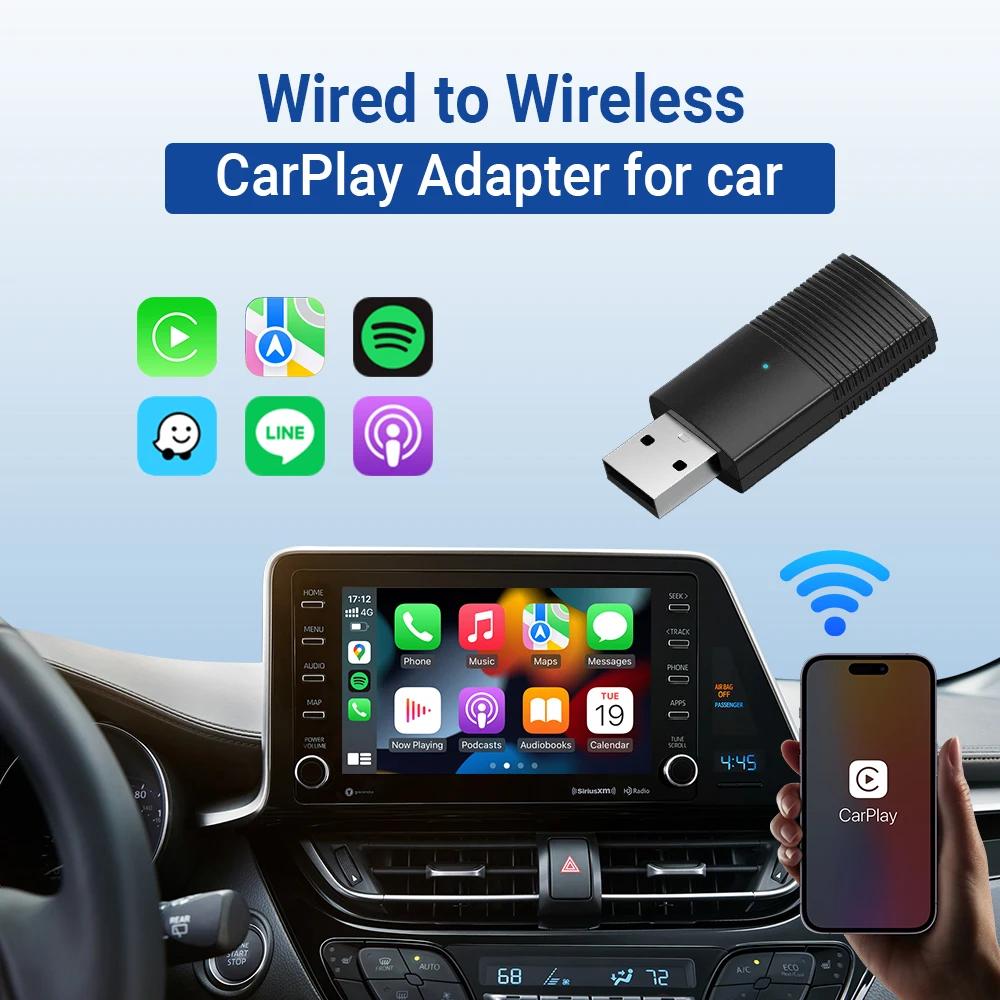 2024 Mini Apple CarPlay Wireless Adapter Car Play Dongle Bluetooth WiFi Fast Connect Plug and Play for OEM Wired CarPlay Car New | Fugo Best