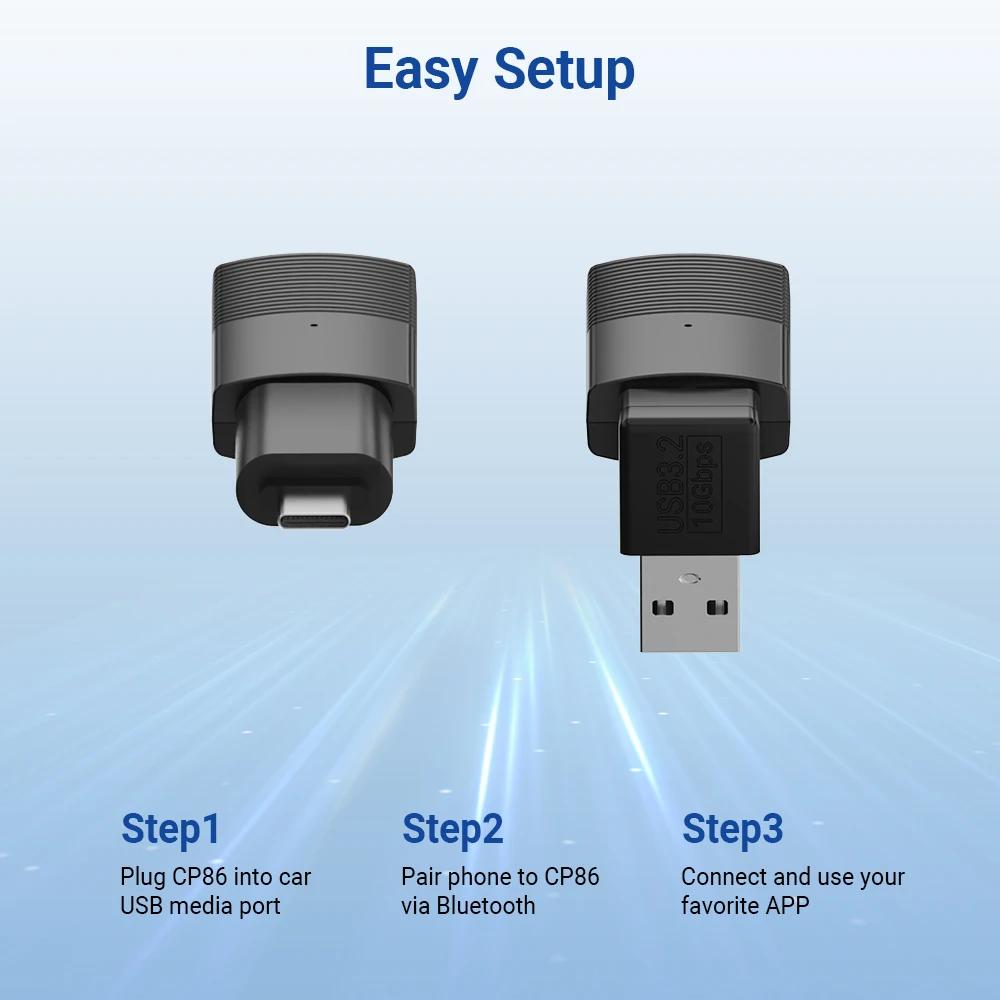 2024 Mini Apple CarPlay Wireless Adapter Car Play Dongle Bluetooth WiFi Fast Connect Plug and Play for OEM Wired CarPlay Car New | Fugo Best