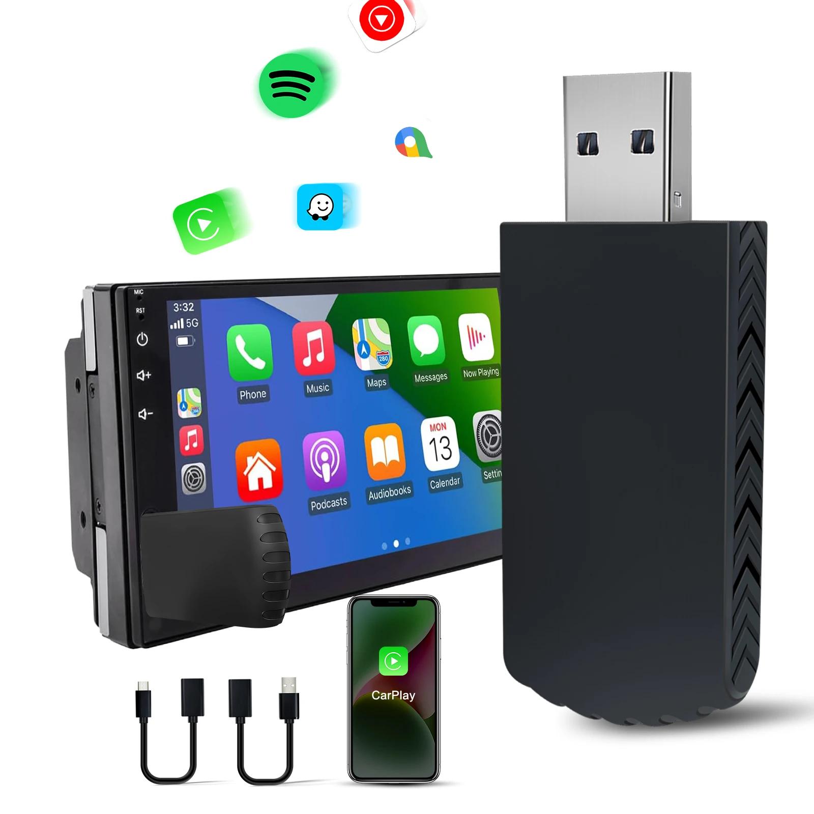 2024 Mini Apple CarPlay Wireless Adapter Car Play Dongle Bluetooth WiFi Fast Connect Plug and Play for OEM Wired CarPlay Car New | Fugo Best