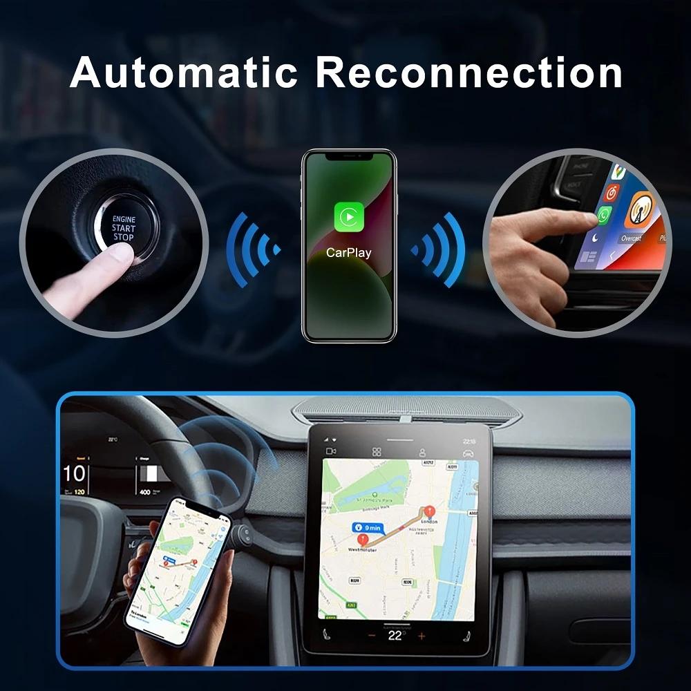 2024 Mini Apple CarPlay Wireless Adapter Car Play Dongle Bluetooth WiFi Fast Connect Plug and Play for OEM Wired CarPlay Car New | Fugo Best