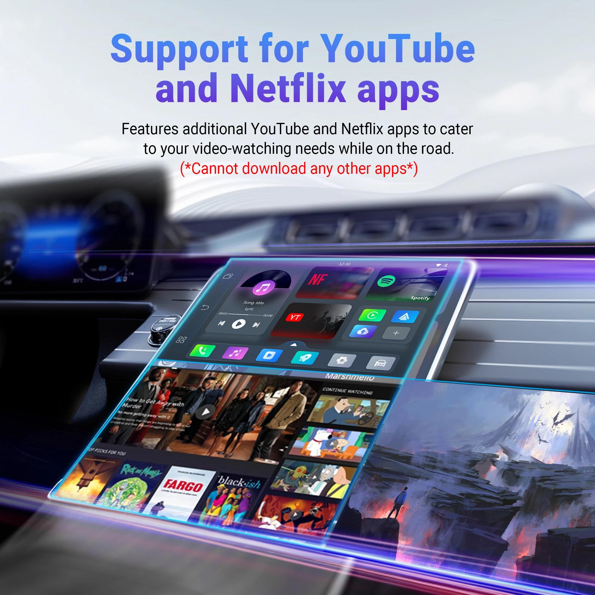 OTTOCAST Play2Video Pro Wireless CarPlay Wireless Android Auto Adapter for Youtube Netflix IPTV Car Accessories for Kia Toyota | Fugo Best