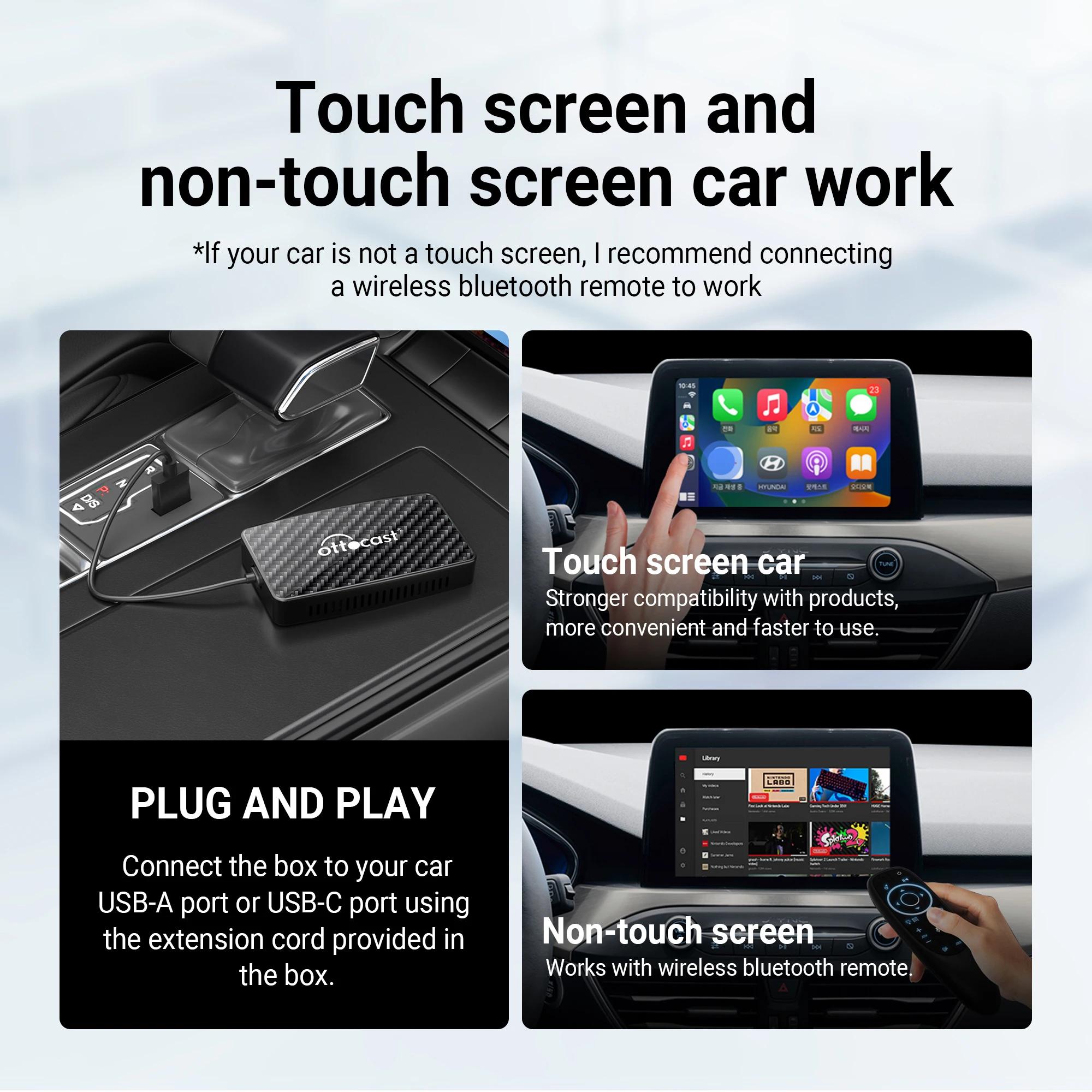 OTTOCAST Play2Video Pro Wireless CarPlay Wireless Android Auto Adapter for Youtube Netflix IPTV Car Accessories for Kia Toyota | Fugo Best