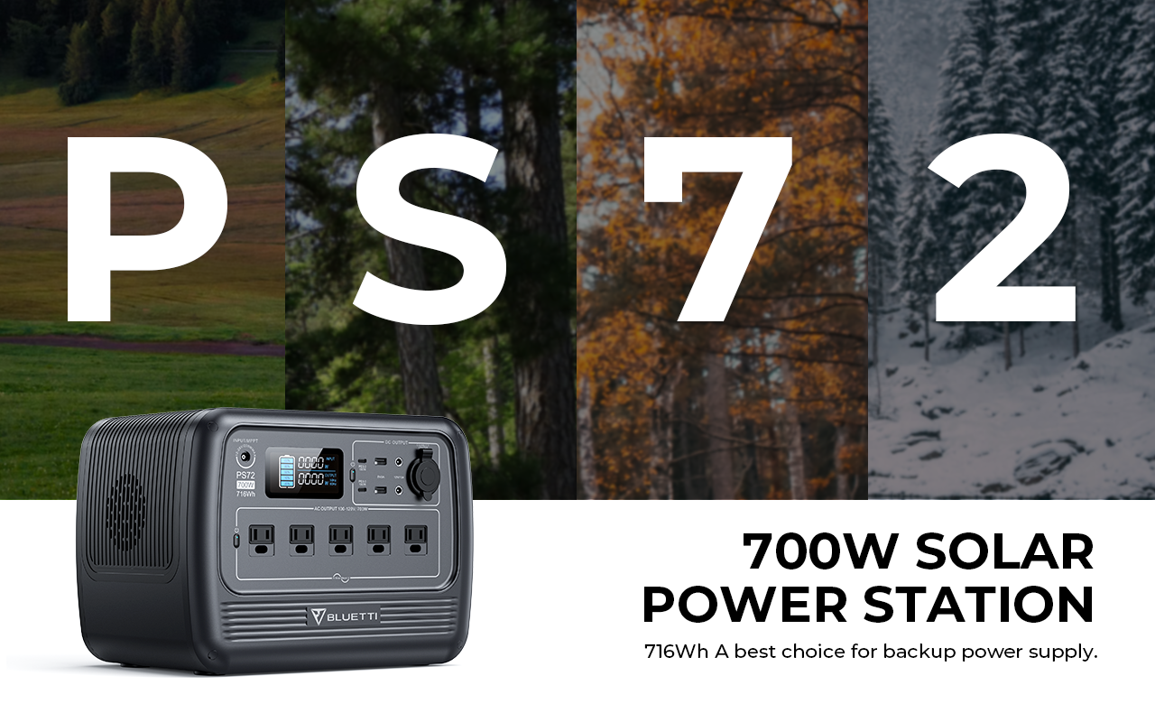 BLUETTI PS72 700W Portable Solar Generator, 716Wh LiFePO4 Power Station, For Home Use, Off-Grid Living, Camping | Fugo Best