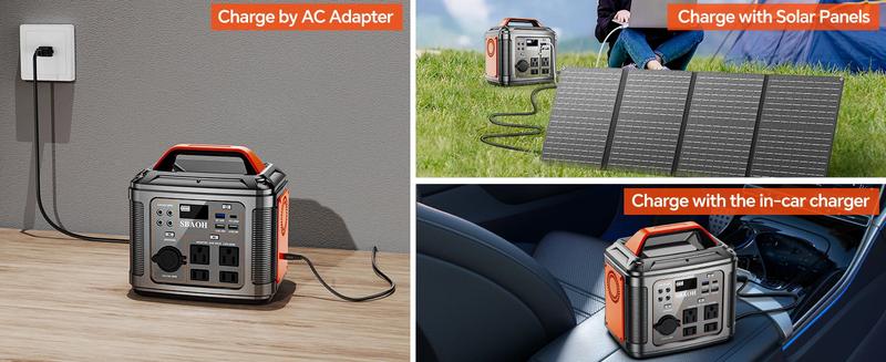 296Wh 300W Camping Power Station,Modified Sine Wave 110V AC Outlet, Solar Generator Lithium Battery Home Backup,60W Solar Panel | Fugo Best