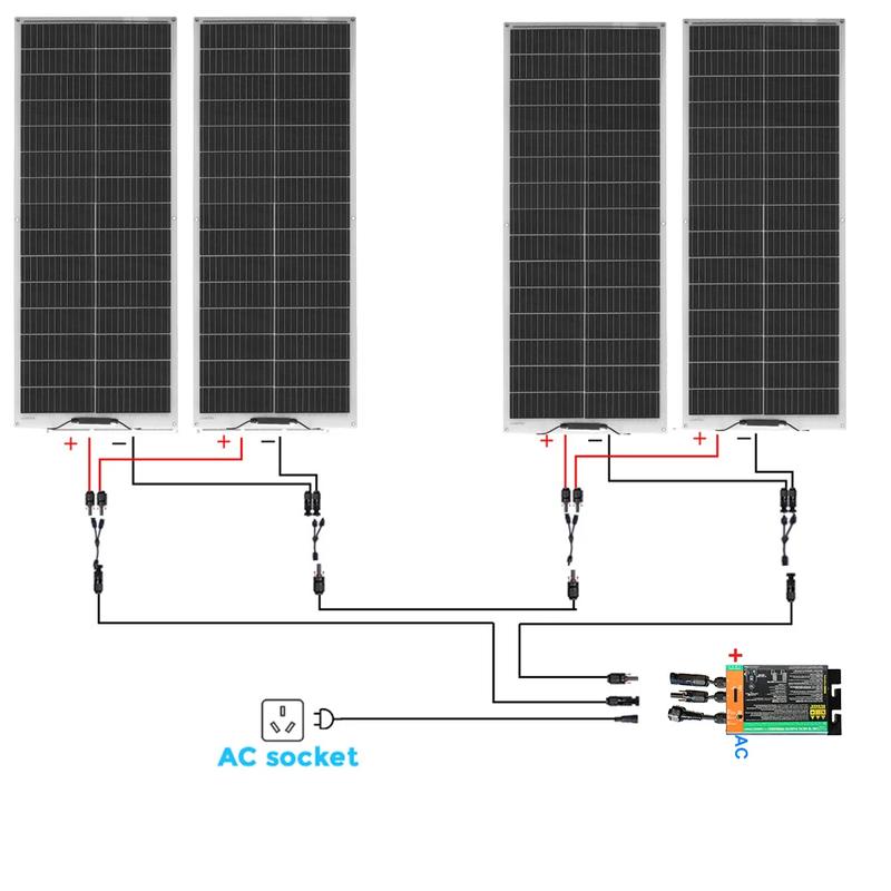 400W Waterproof Solar Panel, 600W Inverter, Balcony Power Station, Complete System, Plug and Play, Special for balcony Home Grid | Fugo Best