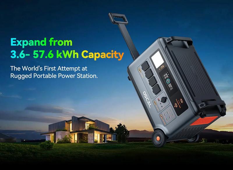 Oscal PowerMax 3600W Pure Sine Wave Power Station 14 Outlets 5 LED Modes Morse Code Signal Energy Storage Portable Generator | Fugo Best