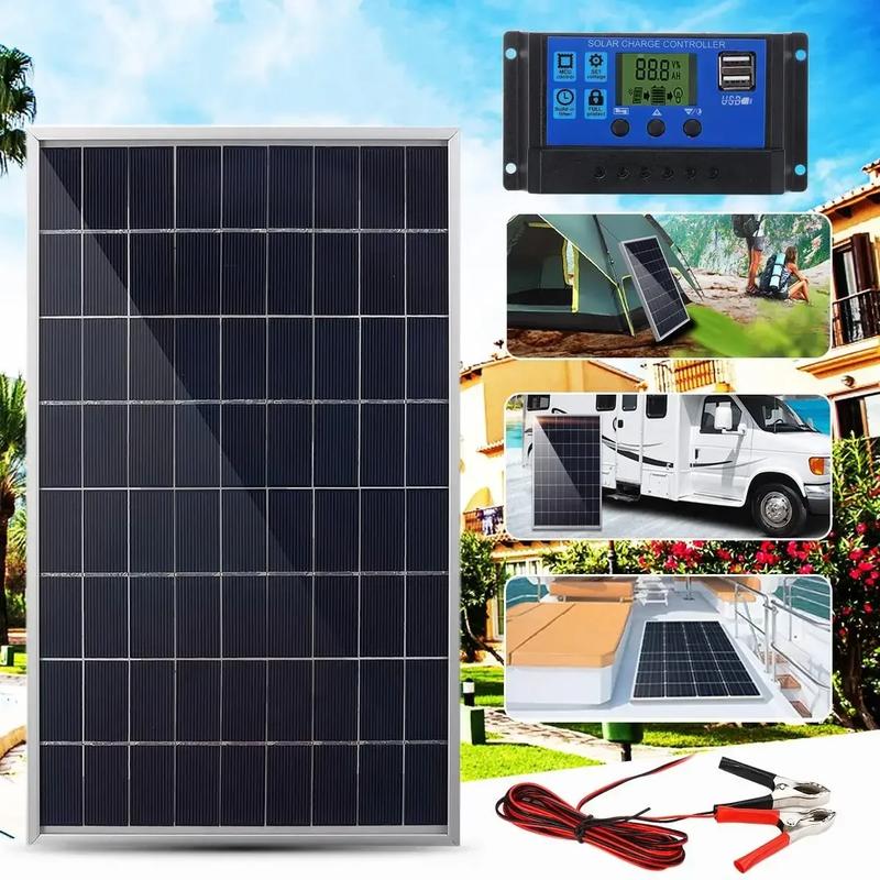 20W/H Solar Panel Kit Complete12V Polycrystalline Power Portable Outdoor Rechargeable Solar Cell Solar Generator for Home | Fugo Best