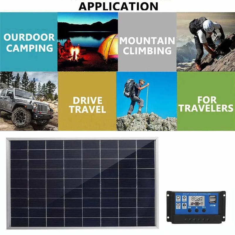 20W/H Solar Panel Kit Complete12V Polycrystalline Power Portable Outdoor Rechargeable Solar Cell Solar Generator for Home | Fugo Best
