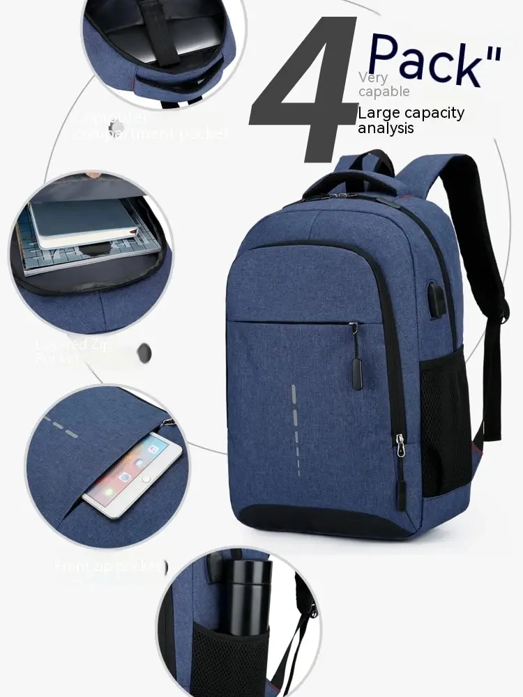 Mens BackPack LargeCapacity Simple Fashion Travel Female Student ComputerBag | Fugo Best
