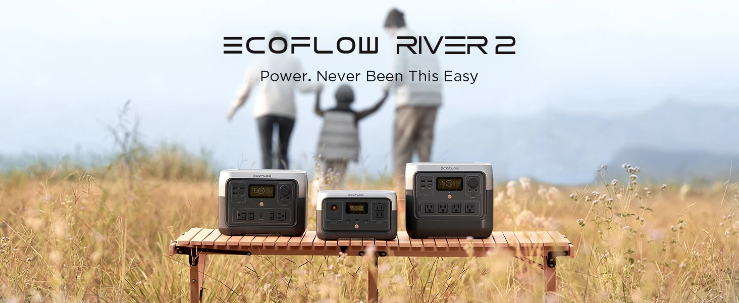 ECOFLOW Portable Power Station RIVER 2, 243Wh LiFePO4 Battery/ 1 Hour Fast Charging, 2 Up to 600W AC Outlets, Solar Generator | Fugo Best