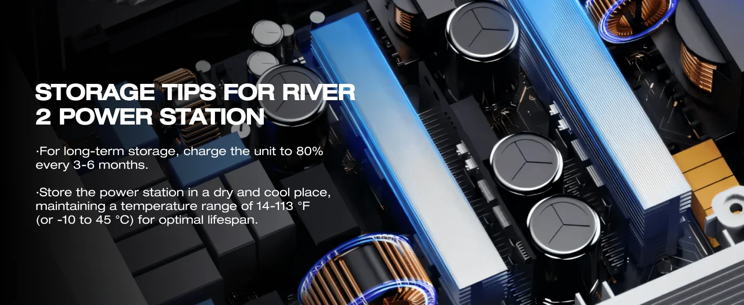 ECOFLOW RIVER 2 Portable Power Station for Cable, 256Wh LiFePO4 Battery, 1-Hour Fast Charge, Up to 600W AC Outlets | Fugo Best