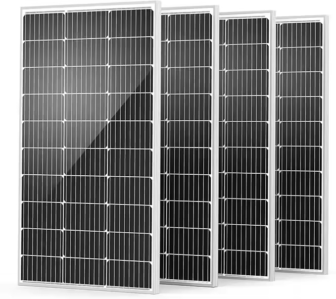Solar Panel 100 Watt 12V Monocrystalline Solar Panel with Solar Connectors, High Efficiency Module PV Power for Battery | Fugo Best