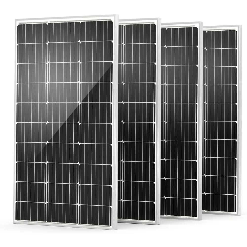 Solar Panel 100 Watt 12V Monocrystalline Solar Panel with Solar Connectors, High Efficiency Module PV Power for Battery | Fugo Best
