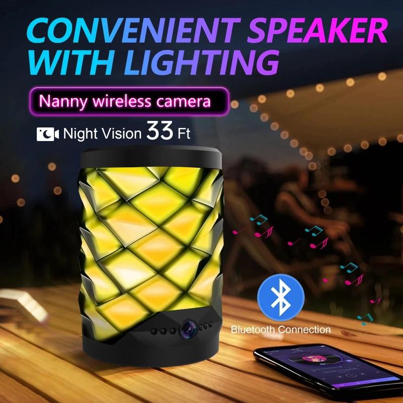 1080P HD Mini WiFi Camera Bluetooth Speaker Camera Bidirectional Intercom Night Vision Motion Detection Home Security Monitoring | Fugo Best