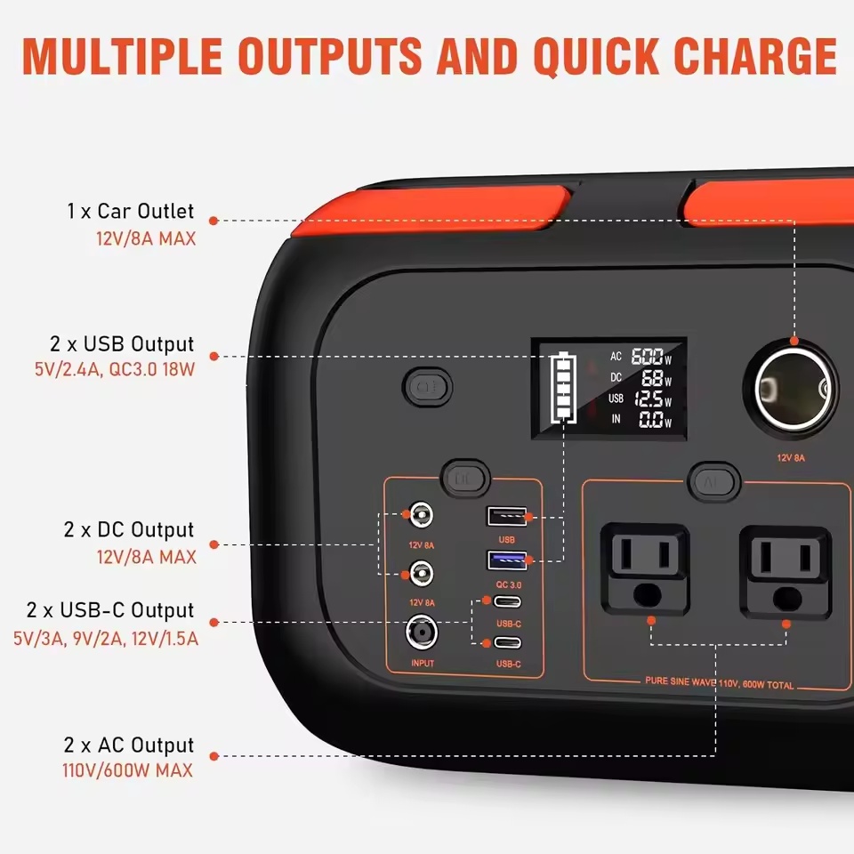 600W/300W/200W/120W Portable Power Station,110V AC Outlets Solar Generator Storage Energy Power Bank For Camping Travel RV Home | Fugo Best