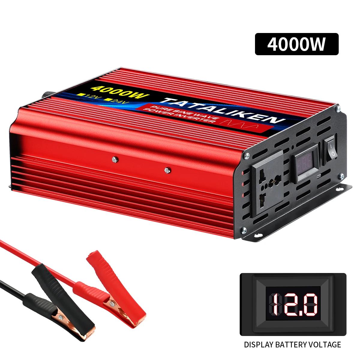 Pure Sine Wave Inverter 1000W-4000W DC 12V to AC 220V 50hz Power Inverter Charger Adapter Universal Socket | Fugo Best
