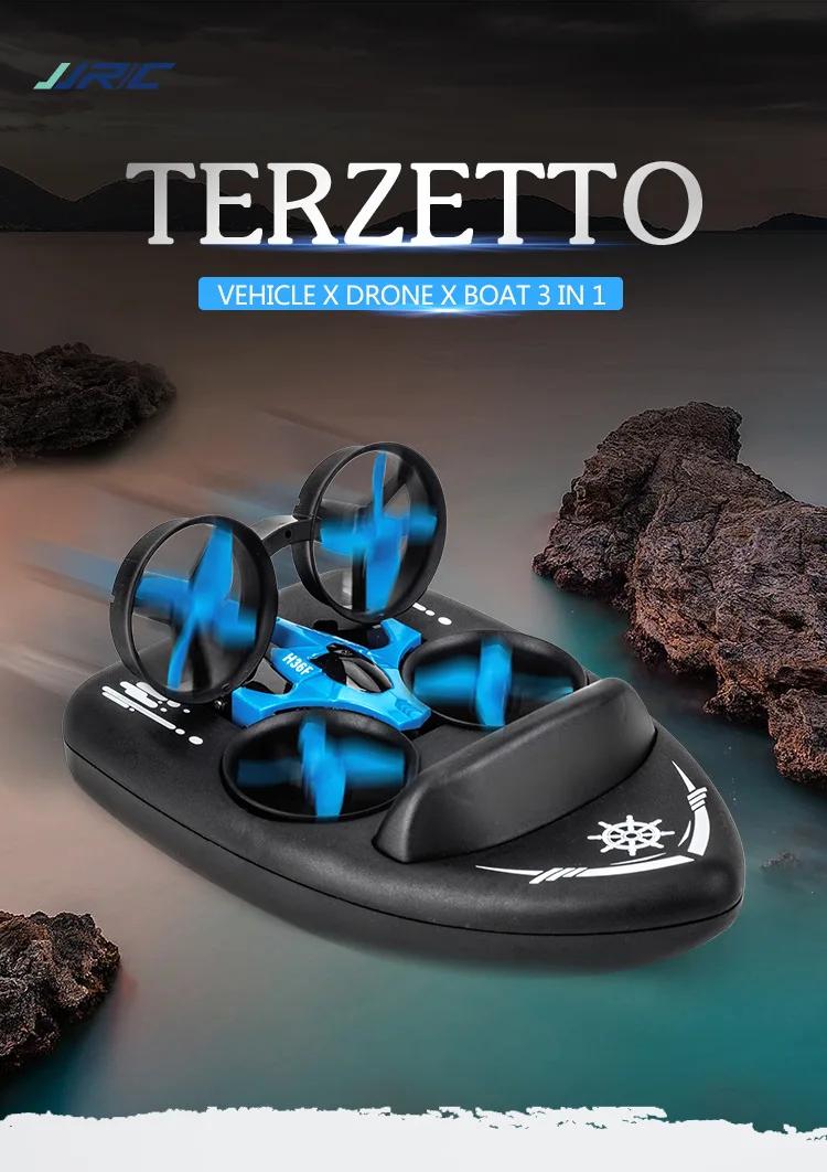 Upgraded JJRC H36F Mini Drone Helicopter 2.4G 4CH 6-Axis Gyro Speed 3D Flip Headless Mode RTF Boat Car Water Ground Air 3-mode | Fugo Best