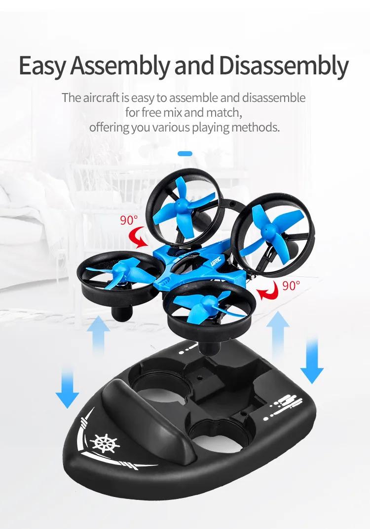 Upgraded JJRC H36F Mini Drone Helicopter 2.4G 4CH 6-Axis Gyro Speed 3D Flip Headless Mode RTF Boat Car Water Ground Air 3-mode | Fugo Best