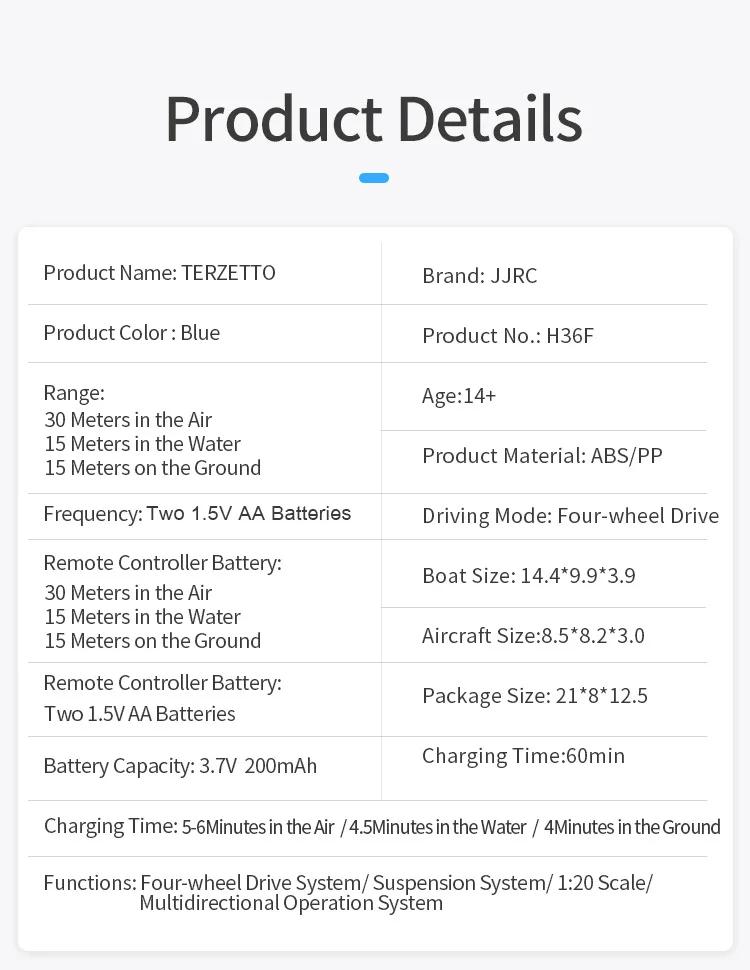 Upgraded JJRC H36F Mini Drone Helicopter 2.4G 4CH 6-Axis Gyro Speed 3D Flip Headless Mode RTF Boat Car Water Ground Air 3-mode | Fugo Best