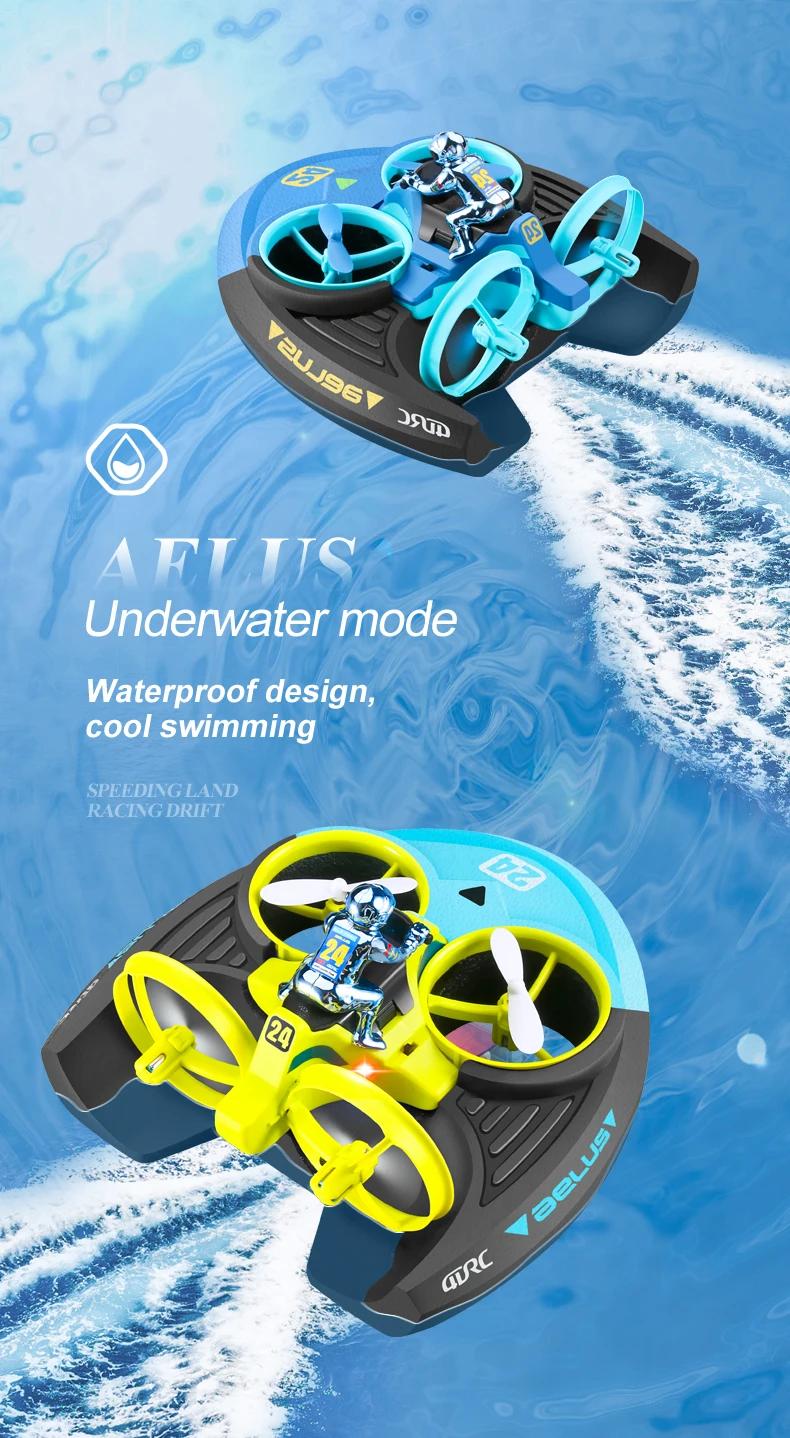 4DRC Mini RC Drone Altitude Hold Headless Mode 3 in 1 Sea Land Air Flight 2.4G Remote Control Quadcopter Boat RC Helicopter Toys | Fugo Best