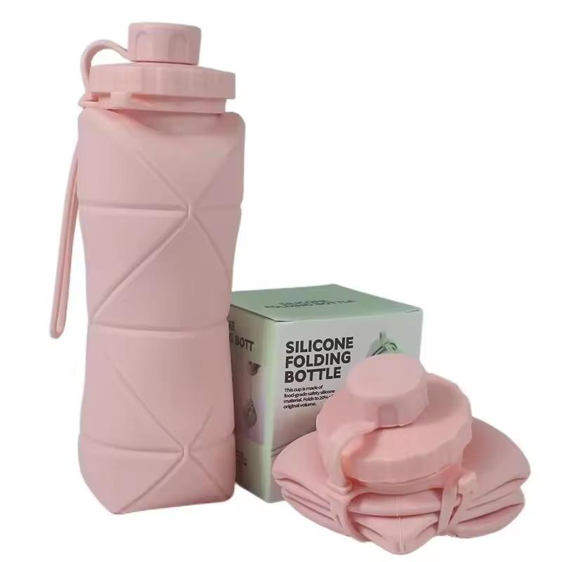 Portable folding silicone water bottle, food grade leak proof, can be compressed and easily carried for outdoor travel | Fugo Best