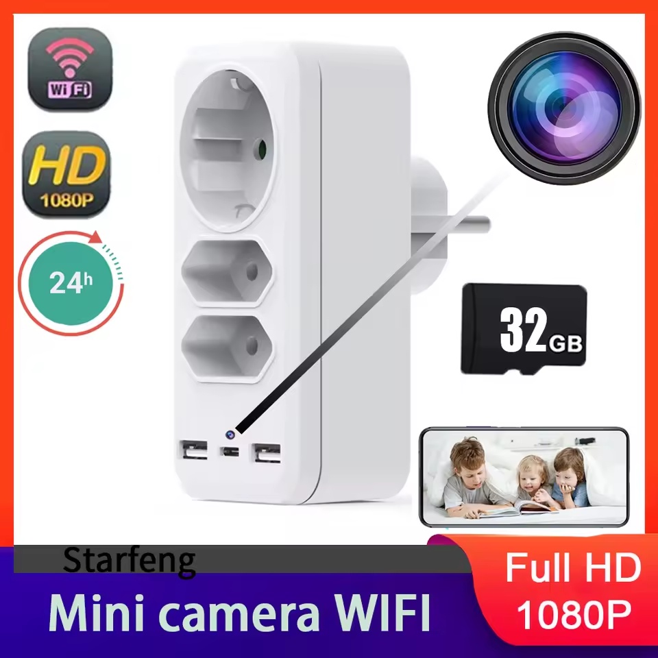 Mini Camera Clock Full HD 1080P Wireless WiFi Camera Home Monitoring Control IR Night View DVR Monitoring Video USB socket | Fugo Best