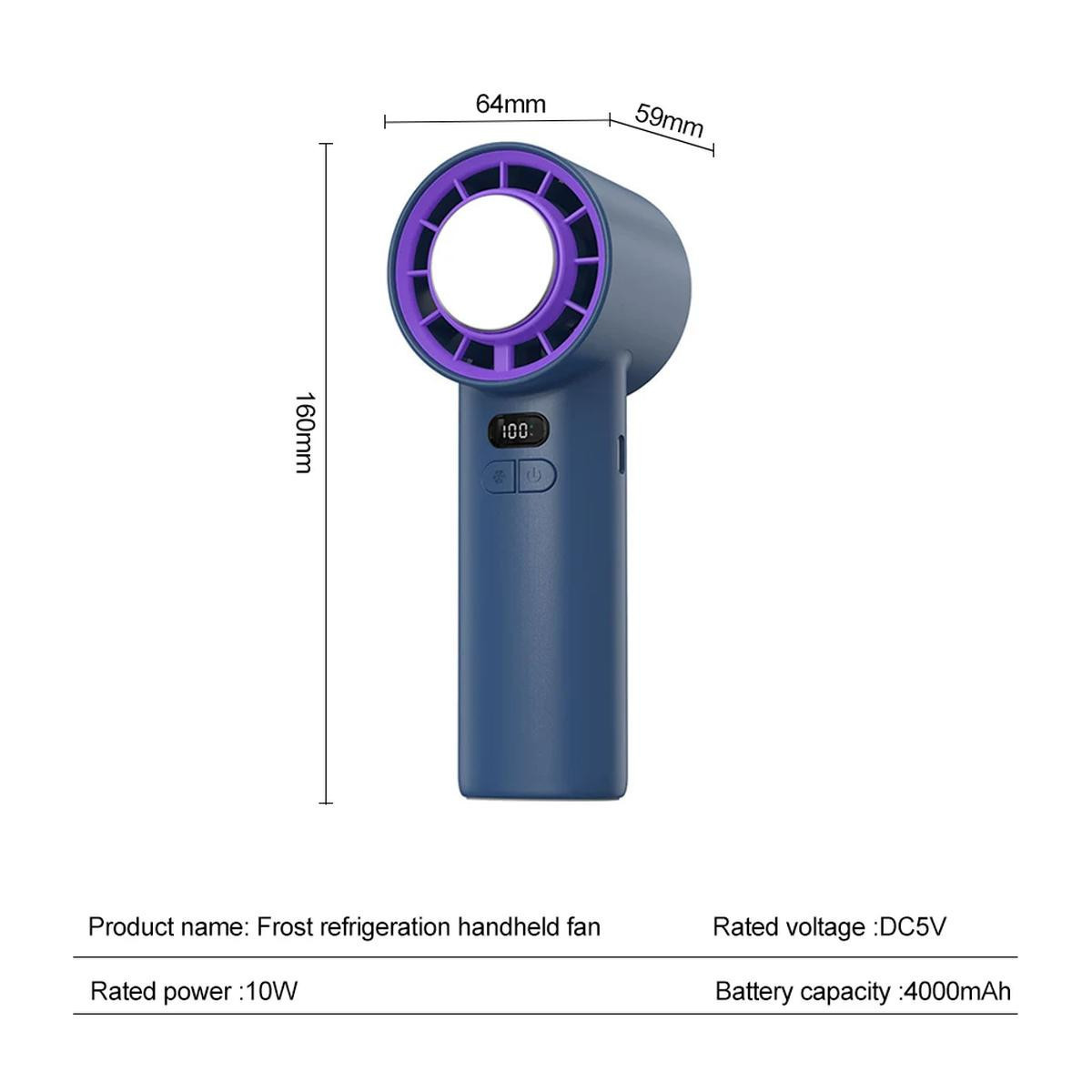  Handheld Mini Ice Compress Turbofan with Lanyard LED Digital Display Quite and High-Speed USB Rechargeable Air Cooling Fans | Fugo Best