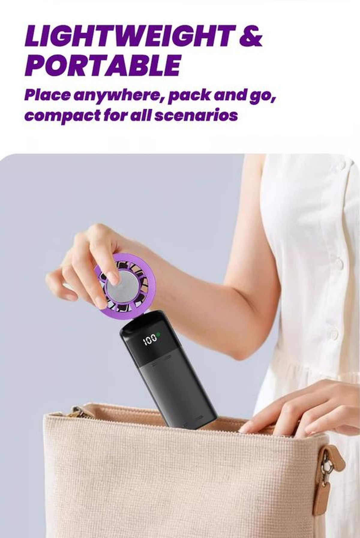  Handheld Mini Ice Compress Turbofan with Lanyard LED Digital Display Quite and High-Speed USB Rechargeable Air Cooling Fans | Fugo Best