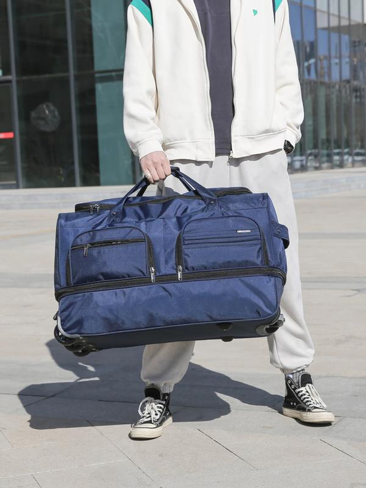 2026 New Fashion Travel Bag Womens Large-Capacity Mens Sports Bag Waterproof Travel Bag Roller Trolley Bag Duffel Bag | Fugo Best