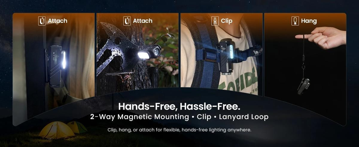  SOFIRN ST10 1000lm Mini Clamp Flashlight 144m 7000K LED Light 14500 USB C Rechargeable White&Red Lamp IPX6 with Magnetic Tailcap | Fugo Best