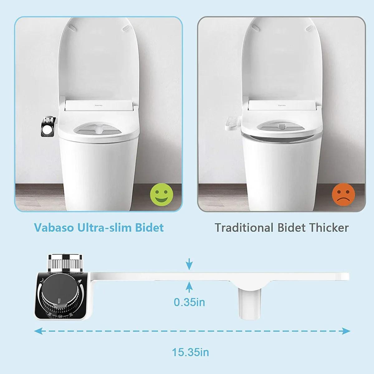 1Set Non-Electric Feminine Wash Bidet Hot & Cold Water Personal Hygiene Cleaner Easy To Install Toilet Seat Attachment Body Anal | Fugo Best