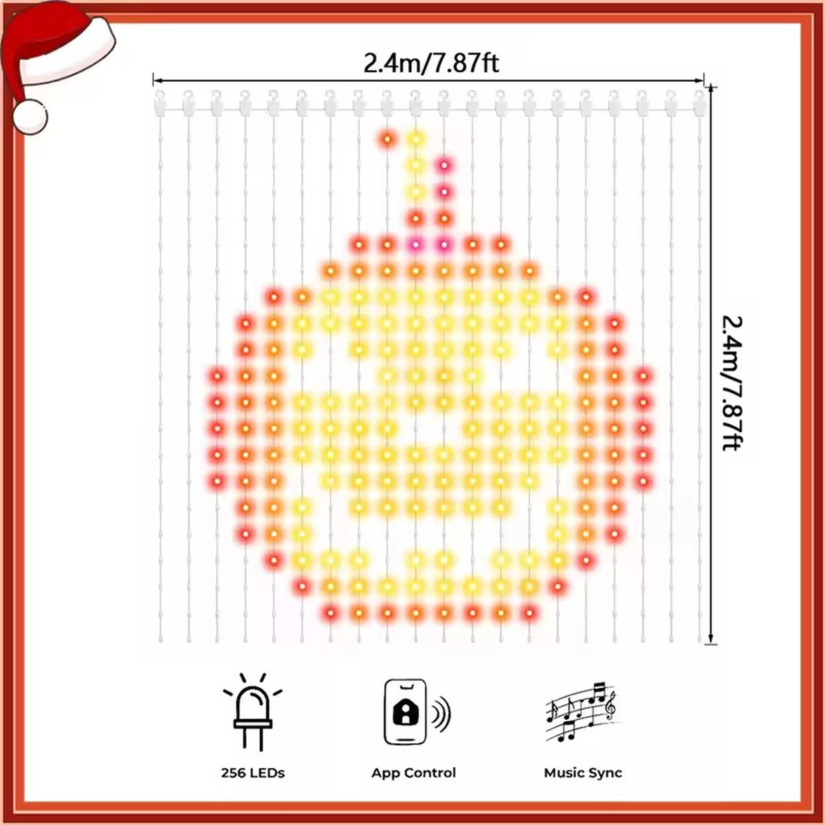 256/400LEDs Smart Curtain Lights Curtain String Lights Dynamic DIY Color Changing Pattern Text APP Remote for Home Party Decor | Fugo Best