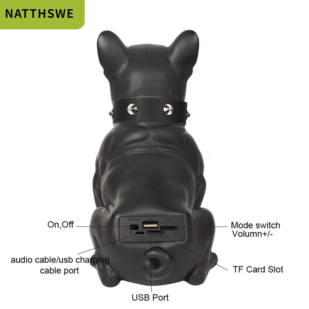 M10 Wireless Bluetooth Speaker Bulldog Portable Stereo Super Bass USB AUX Outdoor Full Dog Subwoofer | Fugo Best