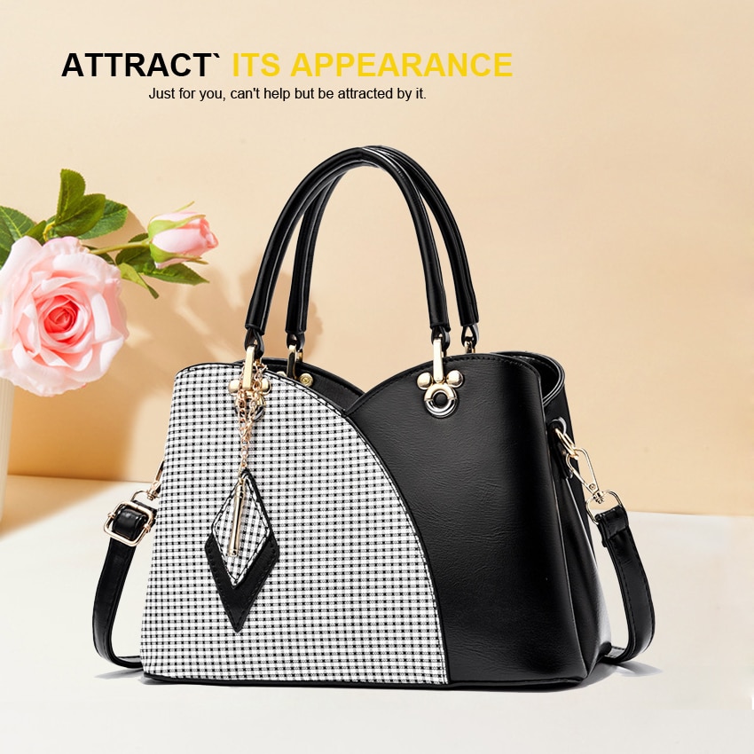 Plaid Patchwork Women Handbag Luxury Top-handle Bag for Women 2020 Pu Leather Bag Sac a Main Female Lady Hand Bags | Fugo Best