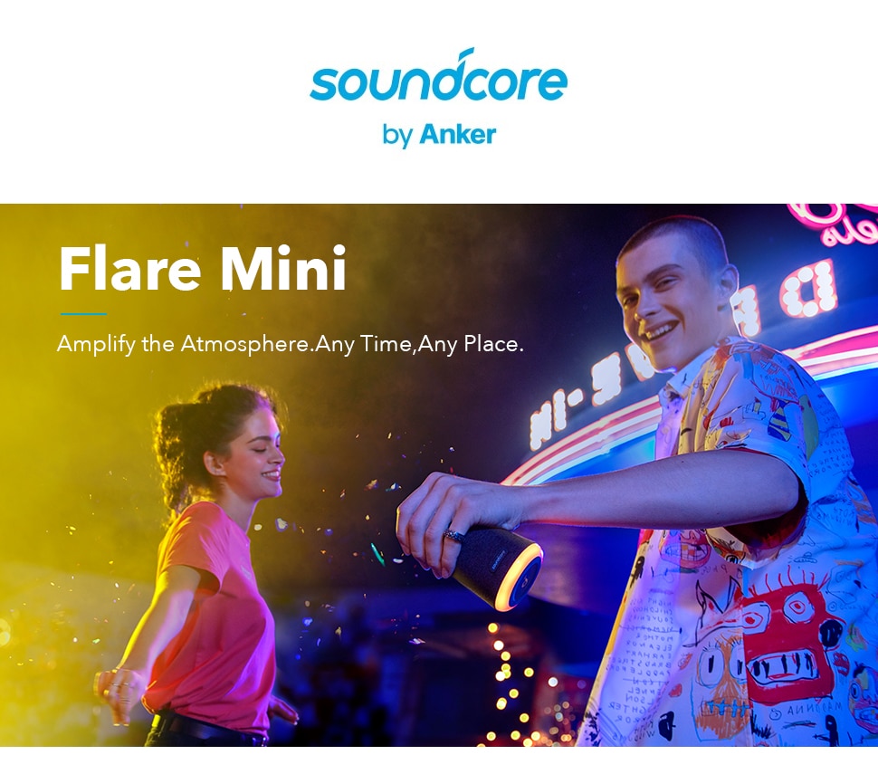 Anker Soundcore Flare Mini Bluetooth Speaker, Outdoor Bluetooth Speaker, IPX7 Waterproof for Outdoor Parties | Fugo Best