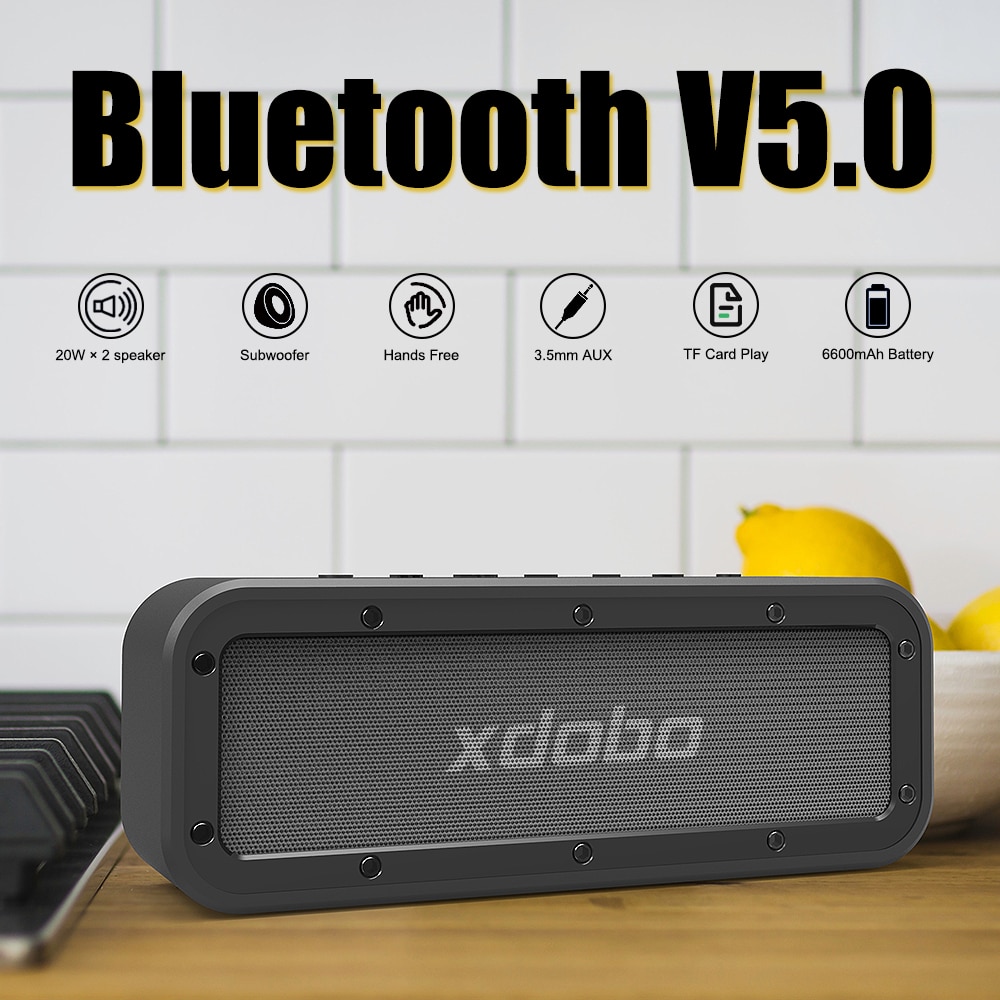 XDOBO 40W Bluetooth Speaker Subwoofer Super Bass IPX7 Waterproof BT5.0 Type-C Portable TWS Wireless Column Speaker | Fugo Best