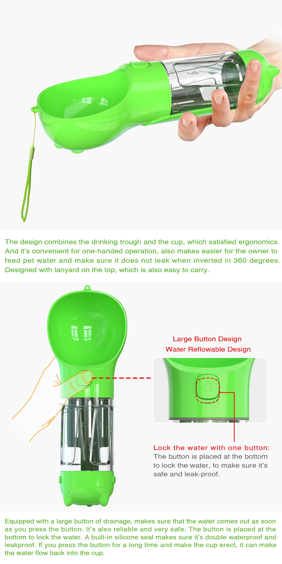 Portable Pet Dog Water Bottle For Small Large Dogs Travel Puppy Cat Drinking Bowl Outdoor Pet Water Dispenser Feeder | Fugo Best